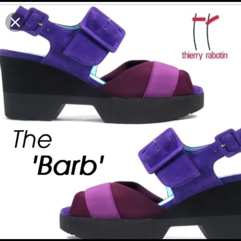 Thierry Robatin purple platform sandals